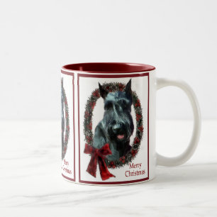Taza Bicolor Regalos de Navidad para Schnauzer Gigante
