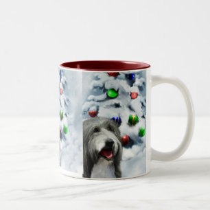 Taza Bicolor Regalos de Navidades Collie con barba
