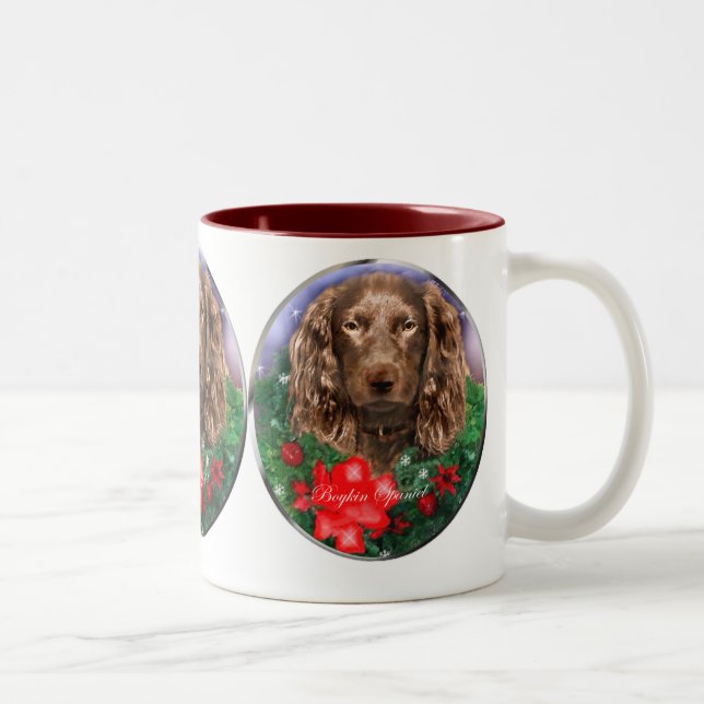 Taza Bicolor Regalos de Navidades de Boykin Spaniel (Derecha)