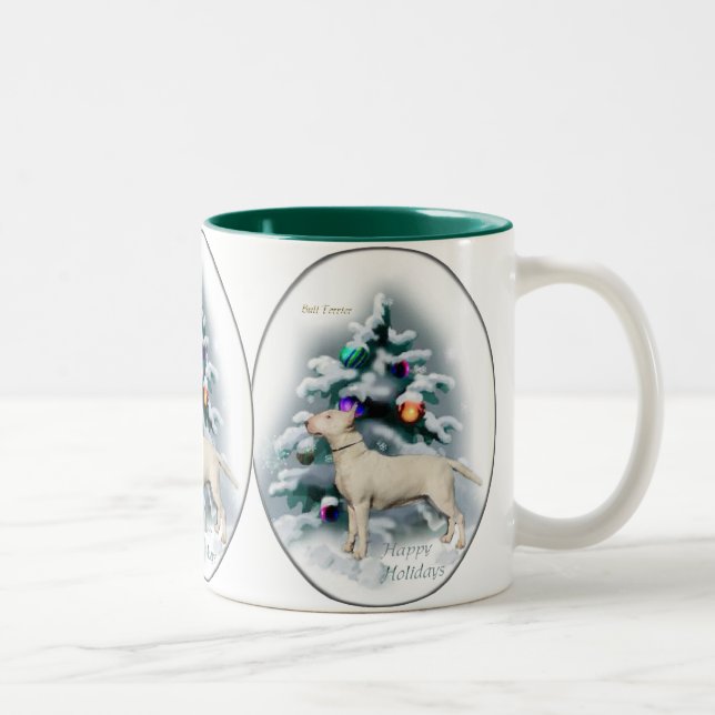 Taza Bicolor Regalos de Navidades de Bull Terrier (Derecha)