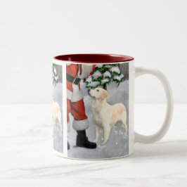 Taza Bicolor Regalos de Navidades de Golden Retriever