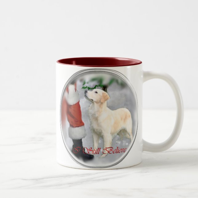 Taza Bicolor Regalos de Navidades de Golden Retriever (Derecha)