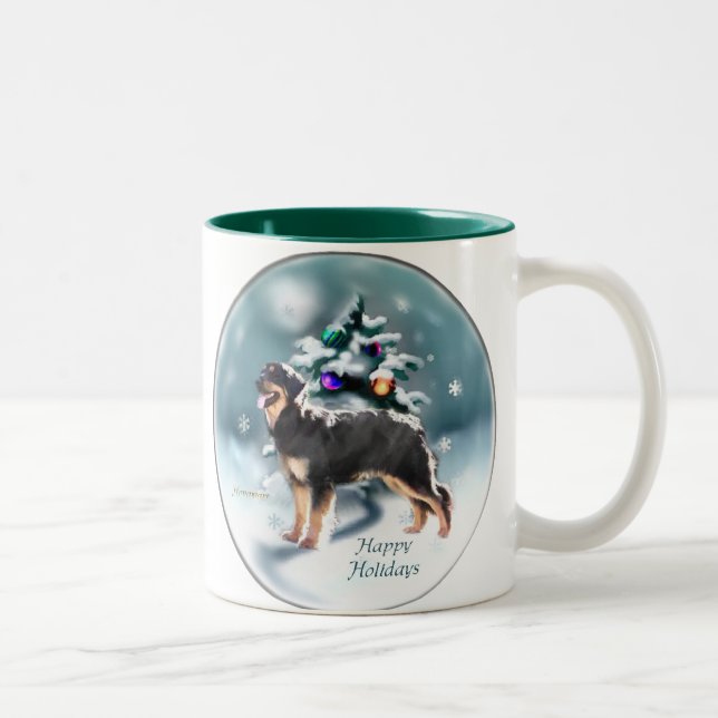 Taza Bicolor Regalos de Navidades de Hovawart (Derecha)