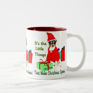 Taza Bicolor Regalos de Navidades de Rat Terrier