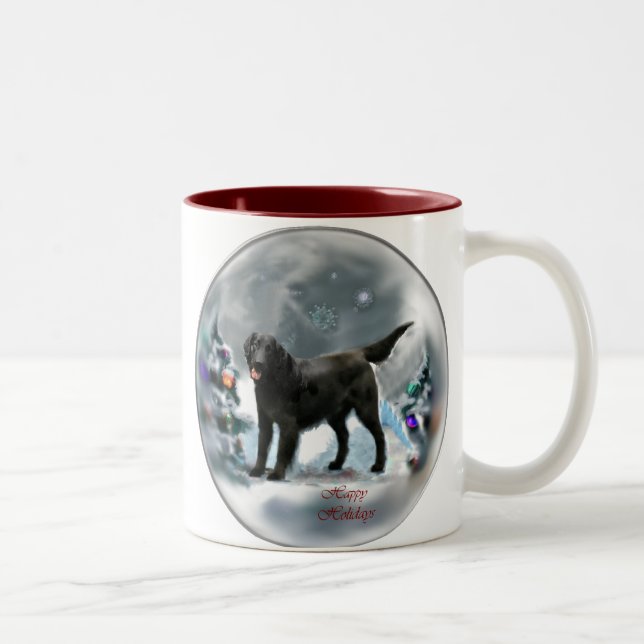 Taza Bicolor Regalos de Navidades de recuperadores planos (Derecha)