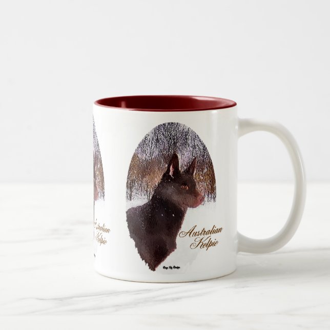 Taza Bicolor Regalos de Navidades Kelpie australianos (Derecha)