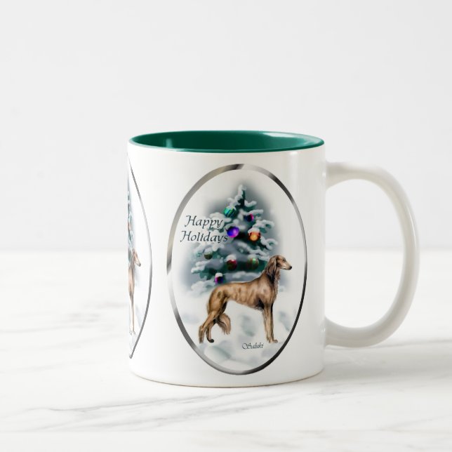 Taza Bicolor Regalos de Navidades Saluki (Derecha)