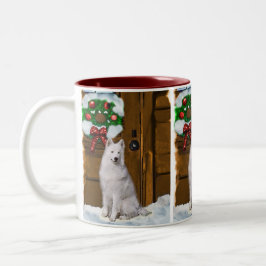 Taza Bicolor Regalos de Navidades Samoyes