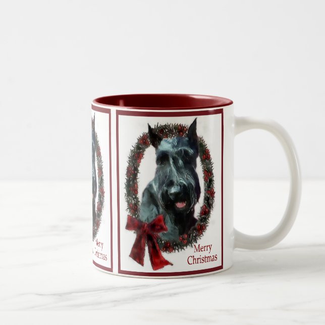 Taza Bicolor Regalos de Navidades Schnauzer (Derecha)