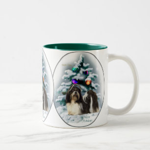 Taza Bicolor Regalos de Navidades shih tzu