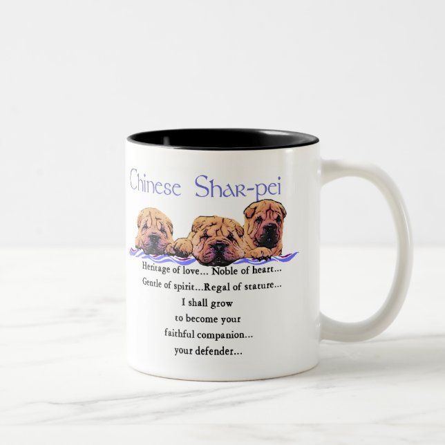 Taza Bicolor Regalos de Shar-pei del chino (Derecha)