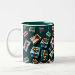 Taza Bicolor Regalos de vacaciones Envuelve elegante Oro Azul R