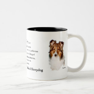 Taza Bicolor Regalos del arte de Sheltie del perro pastor de