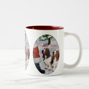 Taza Bicolor Regalos del navidad de Basset Hound