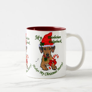 Taza Bicolor Regalos del navidad de Rhodesian Ridgeback