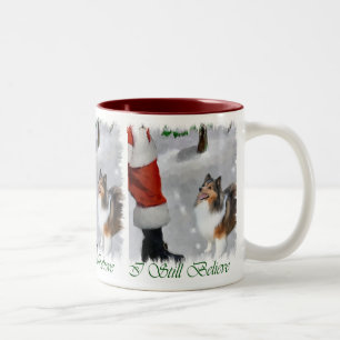 Taza Bicolor Regalos del navidad de Sheltie del perro pastor de