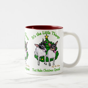 Taza Bicolor Regalos del navidad del fox terrier del juguete