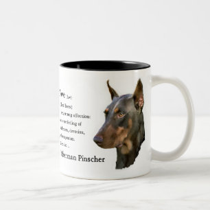 Taza Bicolor Regalos del Pinscher del Doberman