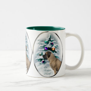 Taza Bicolor Regalos ingleses viejos del navidad del mastín