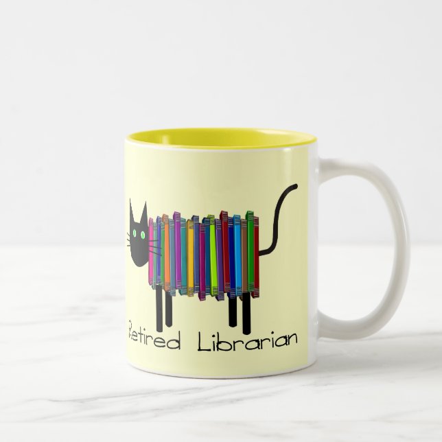Taza Bicolor Regalos jubilados del gato del libro del (Derecha)
