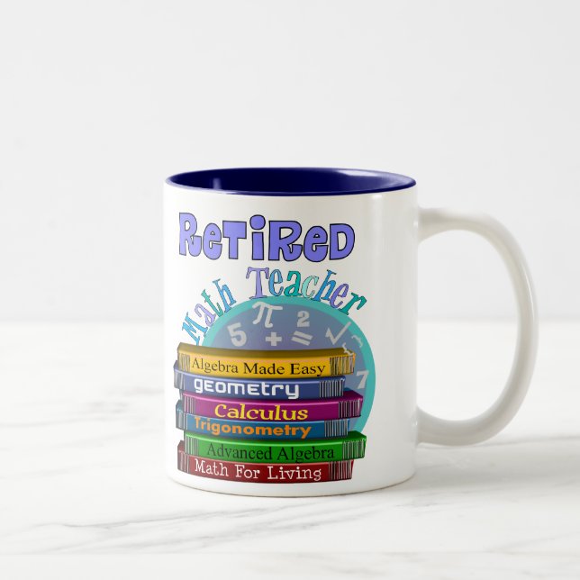 Taza Bicolor Regalos jubilados del profesor de matemáticas (Derecha)