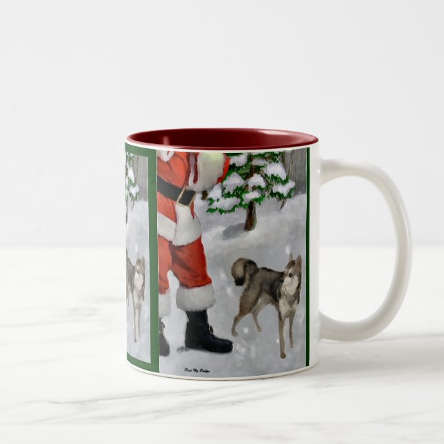 Taza Bicolor Regalos Navidades de Alaskan Klee Kai (Derecha)