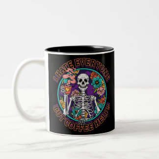 Taza Bicolor Regalos para amantes del café Odio a todos el café