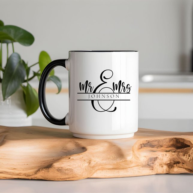 Taza Bicolor Regalos para recién casados Sr. y Sra. (Subido por el creador)
