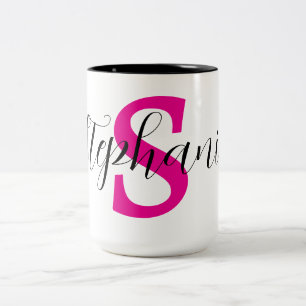 Taza Bicolor Regalos personalizados con monograma de nombre ros