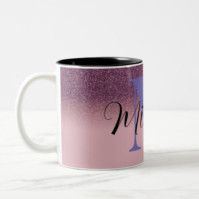 Taza Bicolor Regalos personalizados de color púrpura (Izquierda)