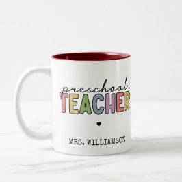 Taza Bicolor Regalos personalizados de profesores de preescolar