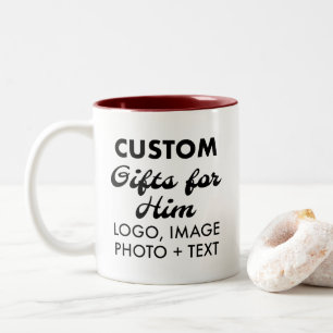 Taza Bicolor Regalos personalizados para él marrón de dos tonos