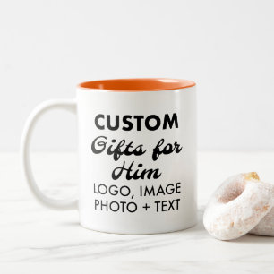 Taza Bicolor Regalos personalizados para Su Naranja Mug de dos 