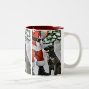 Taza Bicolor Regalos Plano-Revestidos del navidad del perro