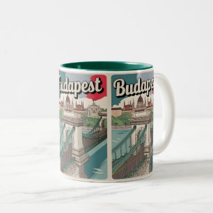 Taza Bicolor regalos puente elizabeth vintage budapest hungría