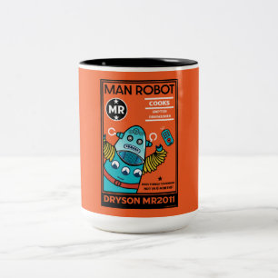 Taza Bicolor Regalos Robot Para Aniversario O Boda