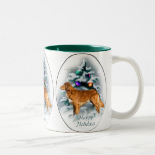 Taza Bicolor Regalos tocantes del navidad del perro perdiguero