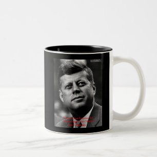 Taza Bicolor Regalos y tarjeta de citas sabias de JFK "No perdo