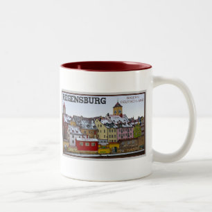 Taza Bicolor Regensburg - invierno a lo largo del Donau