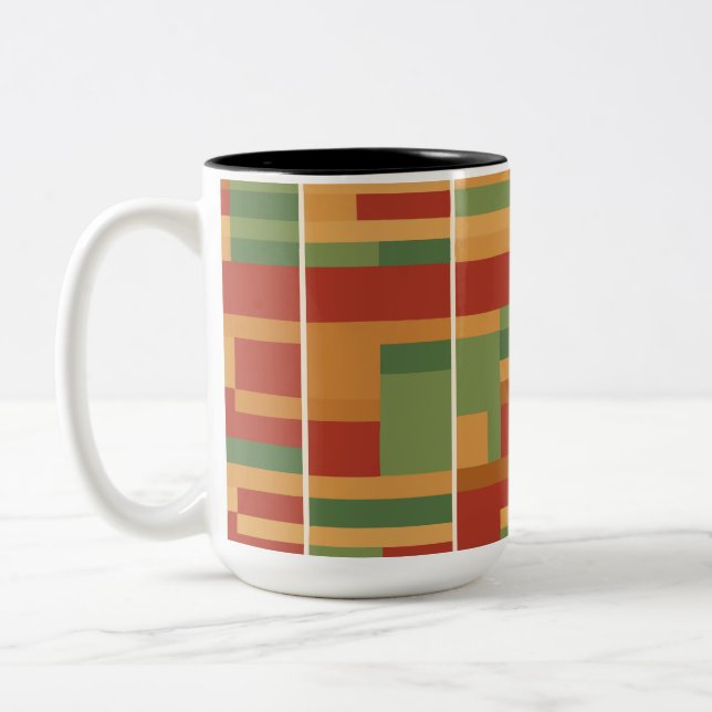 Taza Bicolor Reggae Boho Resumen de Línea Arte (Izquierda)