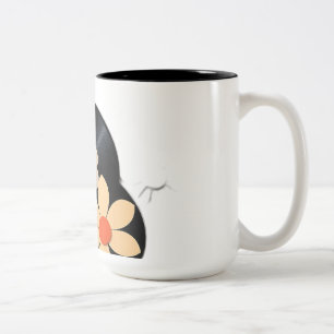 Taza Bicolor Registro de Vinilo de Floral Pastel