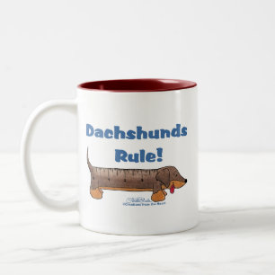 Taza Bicolor Regla de Dachshunds