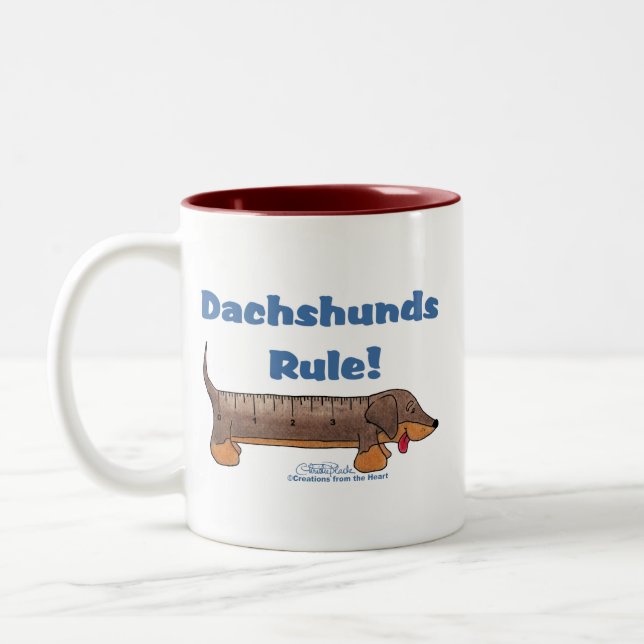 Taza Bicolor Regla de Dachshunds (Izquierda)