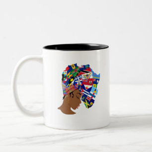 Taza Bicolor Reina afro caribeña