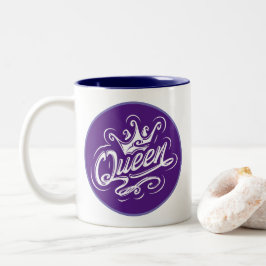 Taza Bicolor Reina con corona, diseño de tipografía