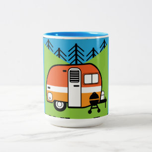 Taza Bicolor Reina del Camper - Gracioso Camping RV Caravan Doo