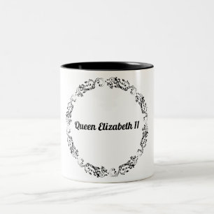 Taza Bicolor Reina Isabel 11 Blanco y Negro
