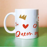 Reinas de Corazones Corona de Oro Tarjetas de Juga