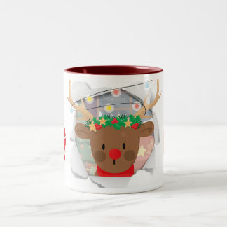 Taza Bicolor Reindeer Mug For Gifting
