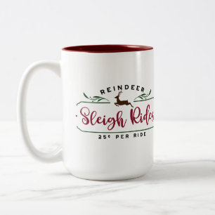 Taza Bicolor Reindeer Sleigh Rides